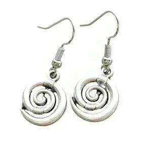 Spiral earrings dangle bohemian boho minimalist jewelry for women